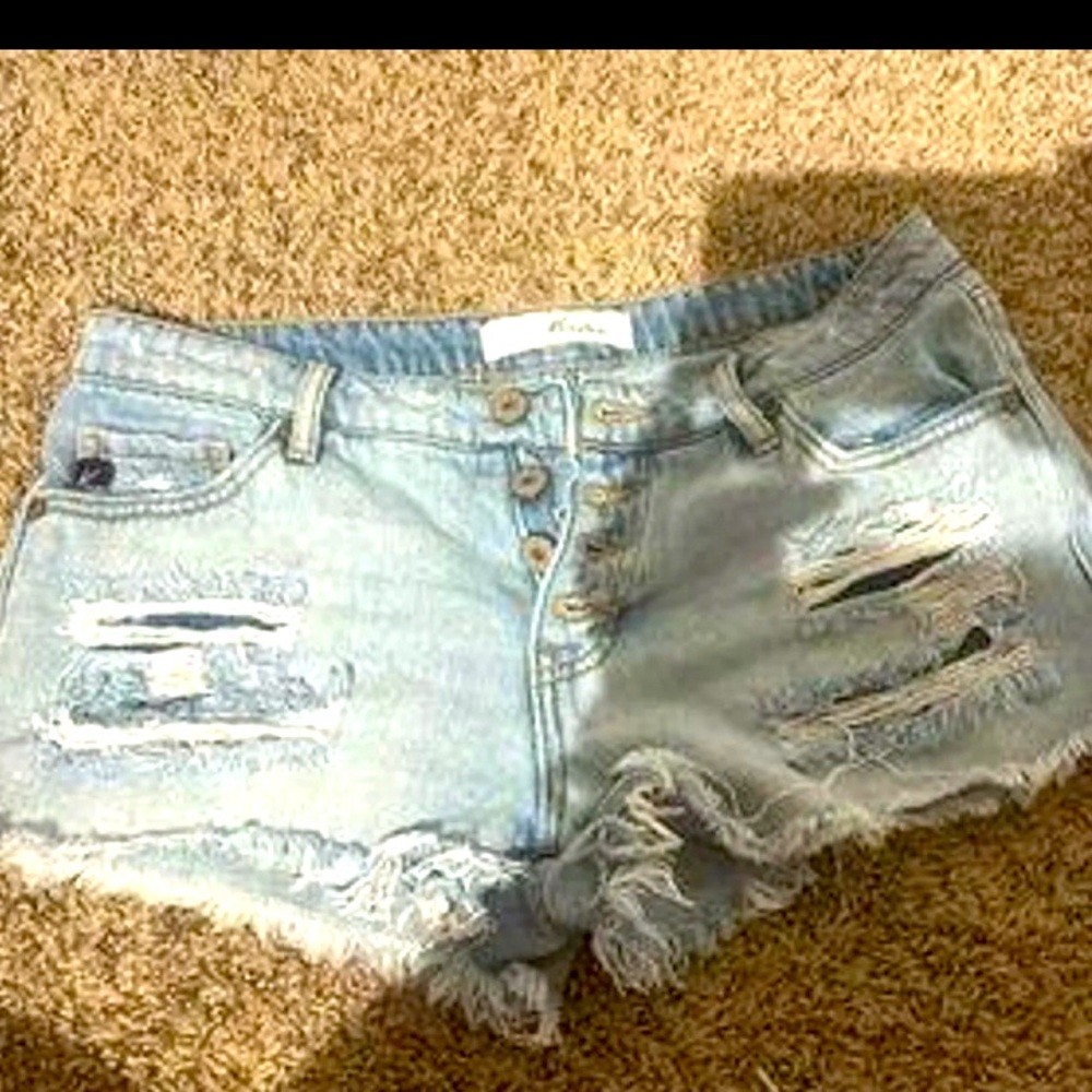 KanCan Light Blue Distressed Jean Shorts